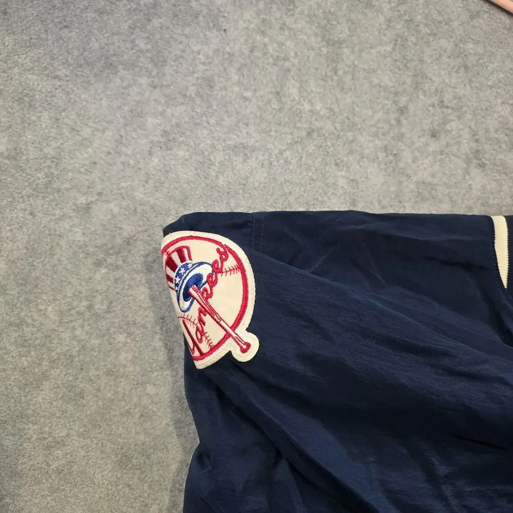 Vintage New York Yankees Jacket Mens‎ XL Blue MLB Baseball Starter Pullover 90s
